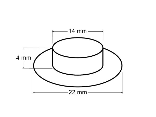 Průchodky s podložkou vnitřní Ø14 mm / vnější Ø22 mm