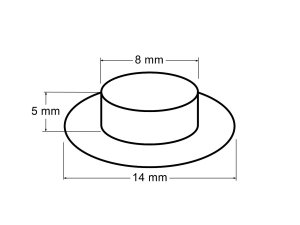 Průchodky s podložkou vnitřní Ø8 mm / vnější Ø14 mm