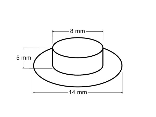 Průchodky s podložkou vnitřní Ø8 mm / vnější Ø14 mm