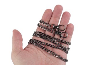 Řetízek plochý na kabelky s karabinou délka 120 cm