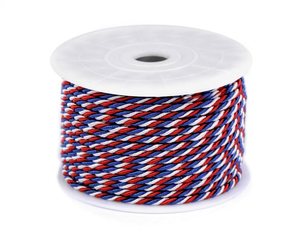Notářská stáčená šňůra trikolora Ø4 mm