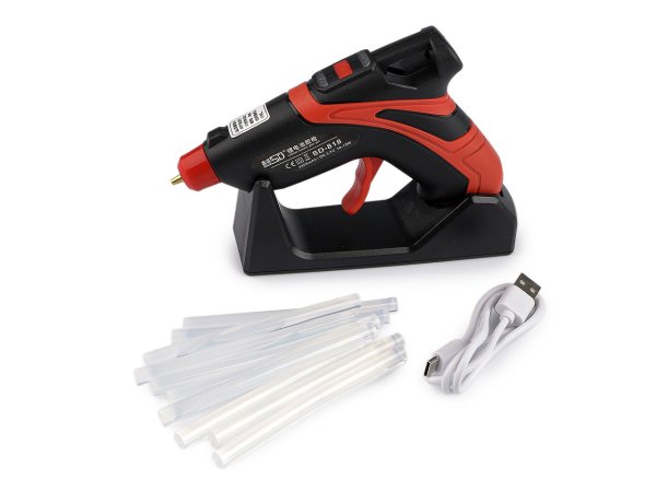 Bezdrátová tavná pistole na lepidlo Ø7 mm s USB dobíjecím stojanem