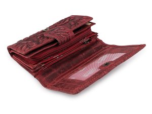 Dámská kožená peněženka 3D květy 10x15 cm
