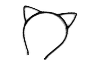 Chlupatá čelenka do vlasů kočka - 6 černá