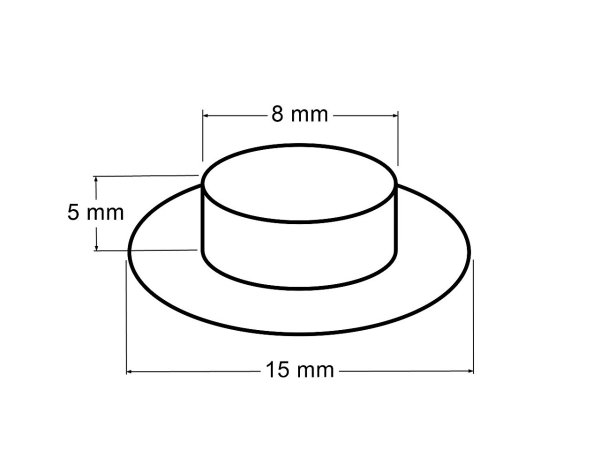 Průchodky s podložkou vnitřní Ø8 mm / vnější Ø15 mm lesklé