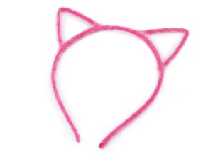 Chlupatá čelenka do vlasů kočka - 2 pink