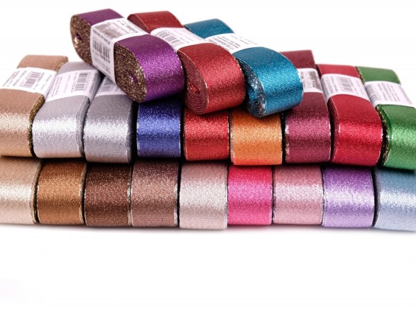 Stuha lurexová torsade šíře 25mm svazek 10m