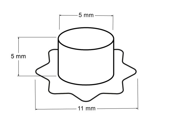 Průchodky s podložkou vnitřní Ø5 mm / vnější Ø11 mm květ