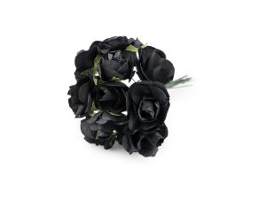 Umělá papírová mini růže na drátku