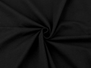 Teplákovina bavlněná nepočesaná jednobarevná - 14 černá