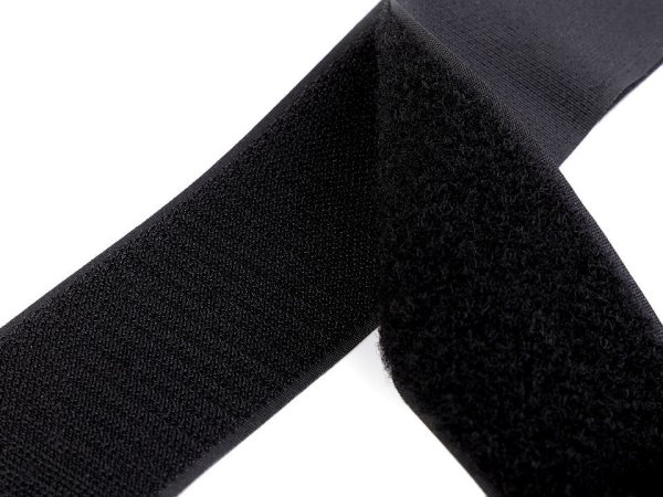 Suchý zip háček + plyš šíře 50 mm bílý, černý PES/PA