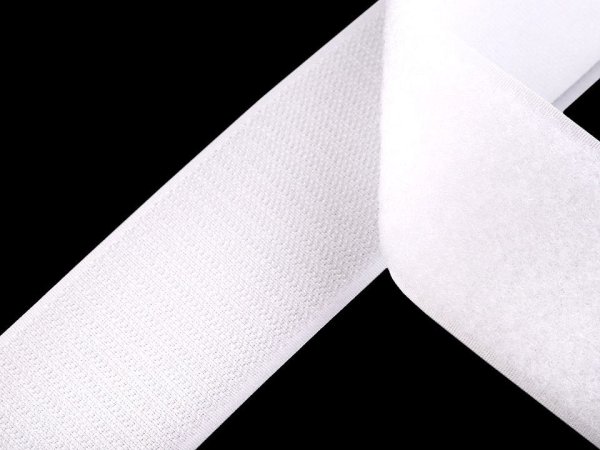 Suchý zip háček + plyš šíře 50 mm bílý, černý PES/PA