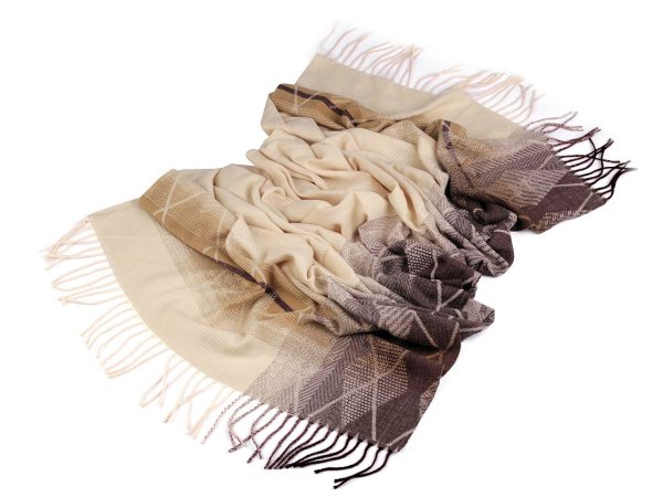 Šátek / šála typu pashmina s třásněmi 65x180 cm