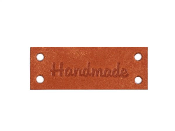 Kožená cedulka / štítek Handmade 16x44 mm