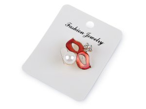 Brož s broušenými kamínky a perlou maska