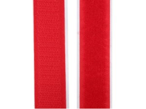Suchý zip háček + plyš samolepicí šíře 20mm barevný - Červená