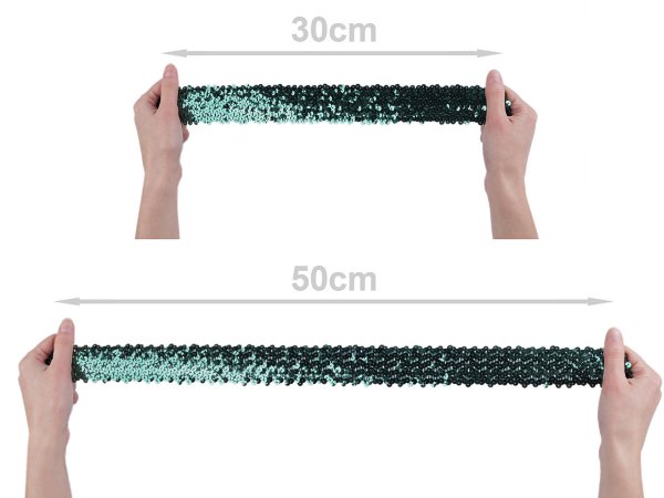 Flitrový prýmek šíře 45 mm elastický