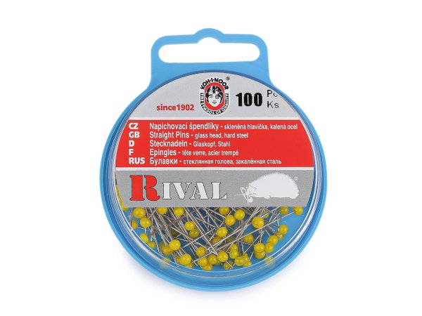 Špendlíky se skleněnou hlavičkou délka 31; 38 mm