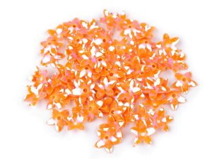 Flitry 3D květ Ø13 mm - oranžová AB