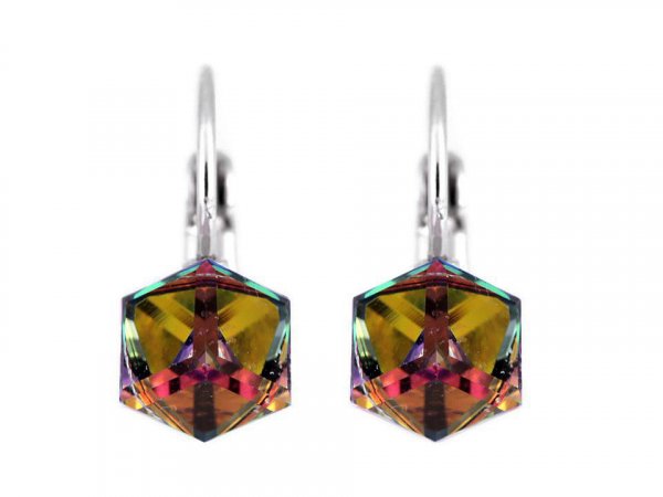 Náušnice se Swarovski Elements kostka