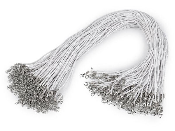 Voskovaná šňůrka s karabinkou délka 45 cm
