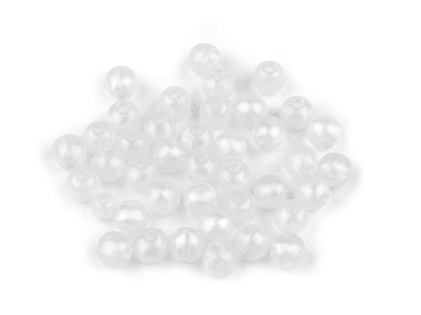 Plastové korálky perleťový AB frost efekt Ø10 mm