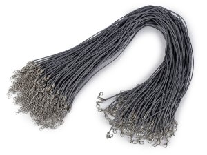 Voskovaná šňůrka s karabinkou délka 45 cm