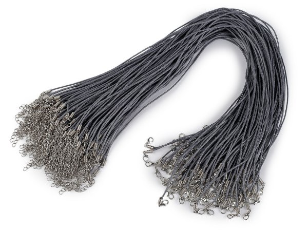 Voskovaná šňůrka s karabinkou délka 45 cm
