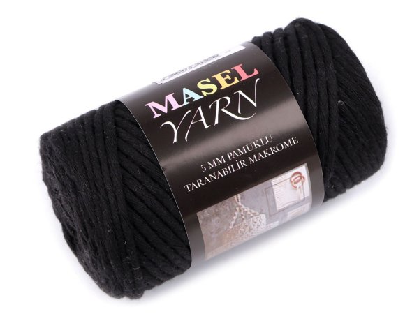 Recyklovaná bavlněná příze macrame Ø5 mm