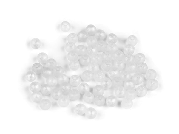 Plastové korálky perleťový AB frost efekt Ø6 mm