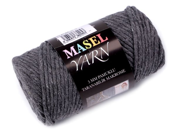 Recyklovaná bavlněná příze macrame Ø5 mm