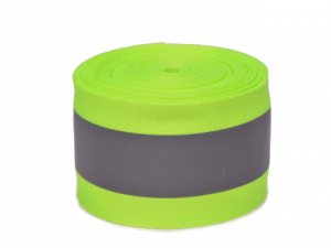 Páska reflexní šíře 50mm na tkanině - Zelená