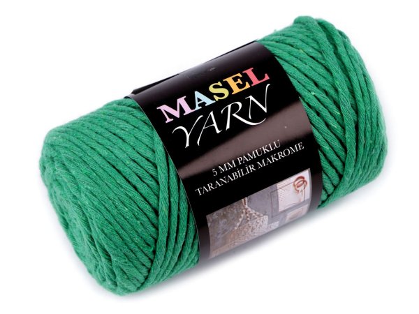 Recyklovaná bavlněná příze macrame Ø5 mm