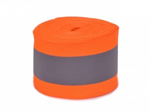Páska reflexní šíře 50mm na tkanině - Oranžová