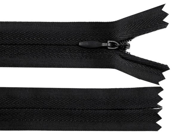 Spirálový zip skrytý šíře 3 mm délka 16 cm autolock