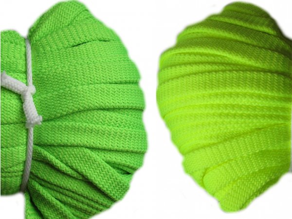 Šnůra oděvní dutinka PES šíře 12mm FLUOR