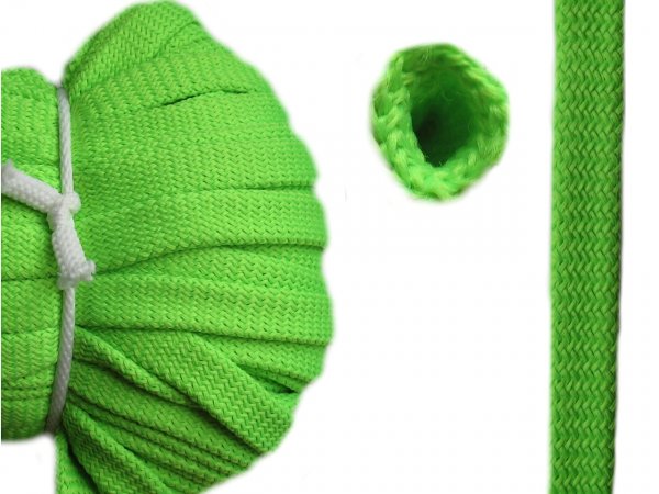 Šnůra oděvní dutinka PES šíře 12mm FLUOR