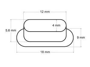 Průchodky s podložkou ovál 4x12 mm