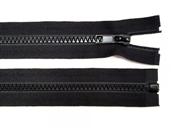Kostěný zip šíře 5 mm délka 90 cm (bundový) černý