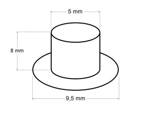 Průchodky s podložkou vnitřní Ø5 mm / vnější Ø9,5 mm