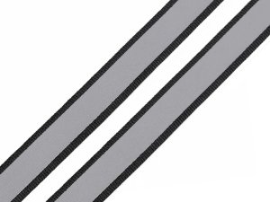 Reflexní páska šíře 15 mm na tkanině - 2 černá
