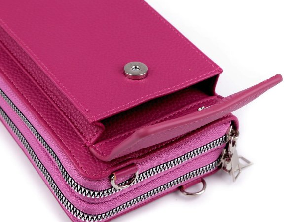Peněženka s kapsou na mobil přes rameno crossbody 11x20 cm