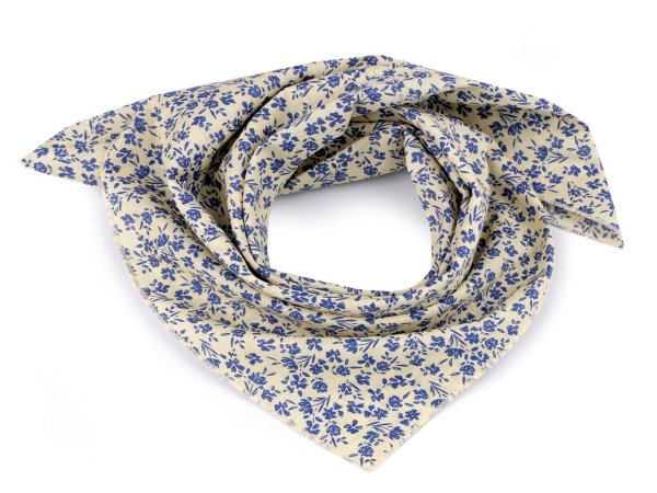 Bavlněný šátek s květy 55x55 cm