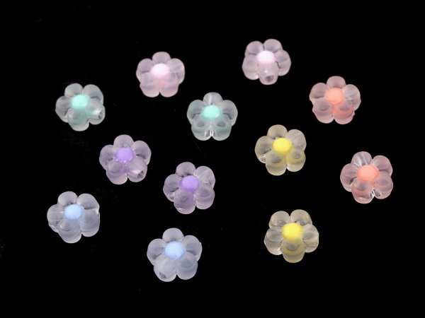 Plastové korálky květ matný Ø13 mm