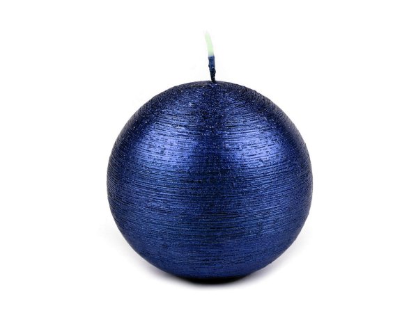 Adventní / vánoční svíčka koule metalický lesk Ø8 cm