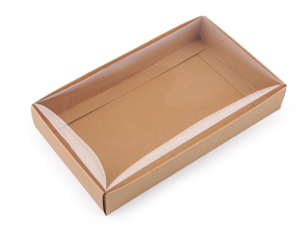 Papírová krabice s průhledným víkem