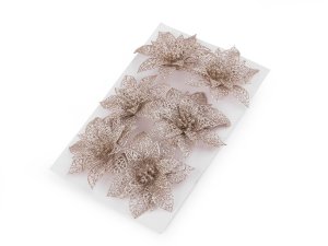 Vánoční hvězda s glitry a drátkem Ø10 cm