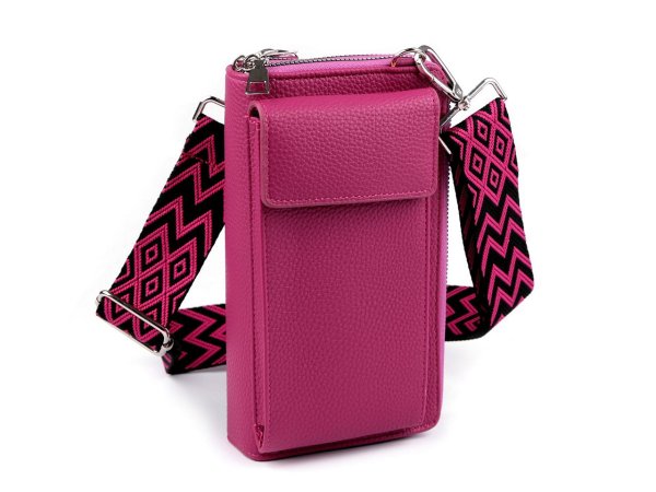 Peněženka s kapsou na mobil přes rameno crossbody 11x20 cm