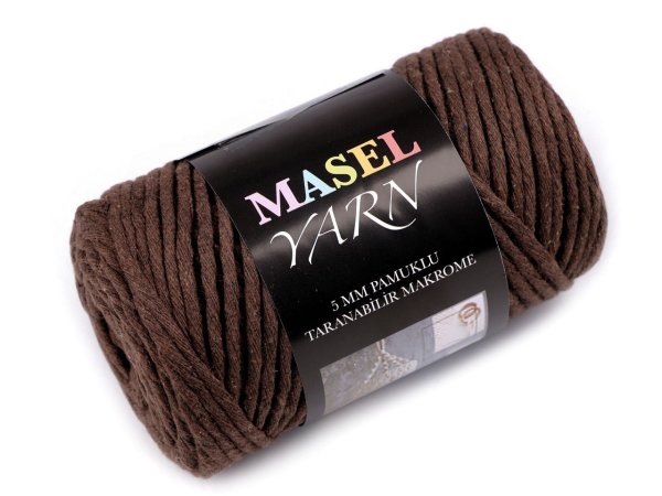 Recyklovaná bavlněná příze macrame Ø5 mm