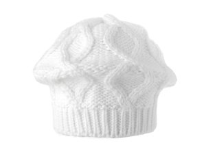 Dámský / dívčí pletený baret - 1 bílá